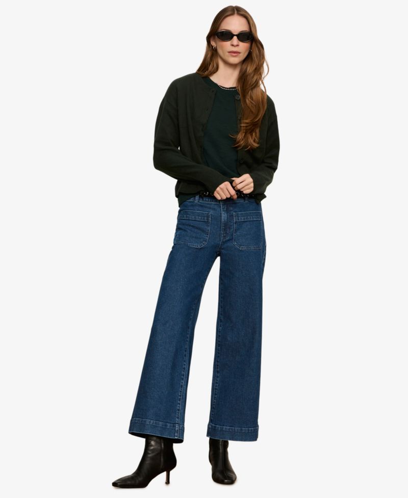 Petite Mid-Rise Wide-Leg Jeans