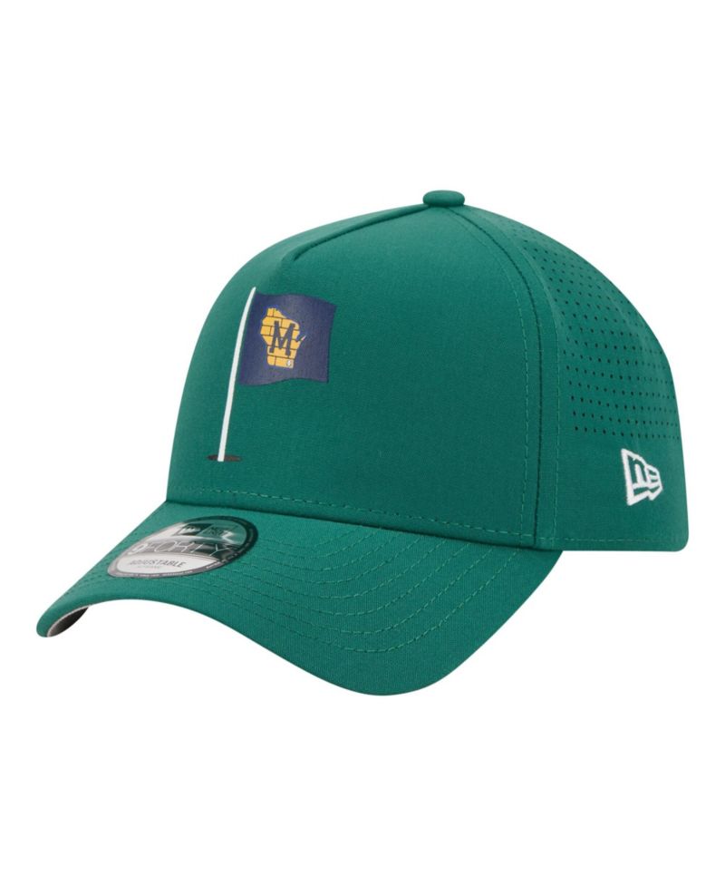 Men's Green Milwaukee Brewers Pin Seeker 9FORTY A-Frame Adjustable Hat