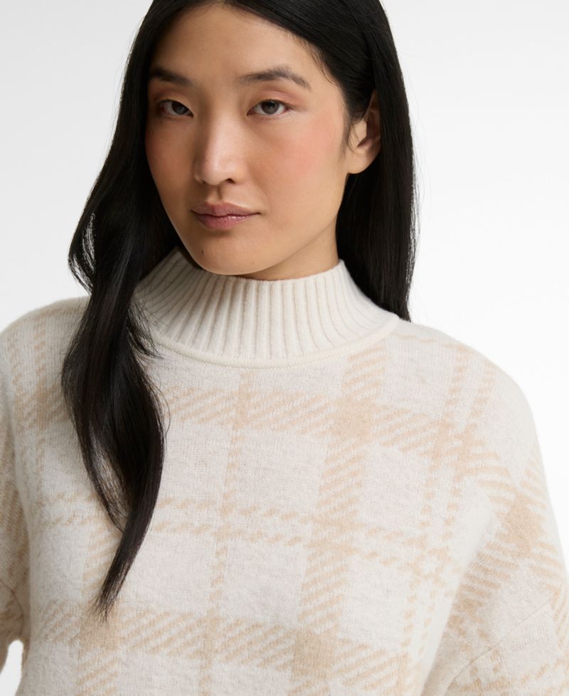 Women's Delilah Mock Neck Tartan Wool-Blend Sweater