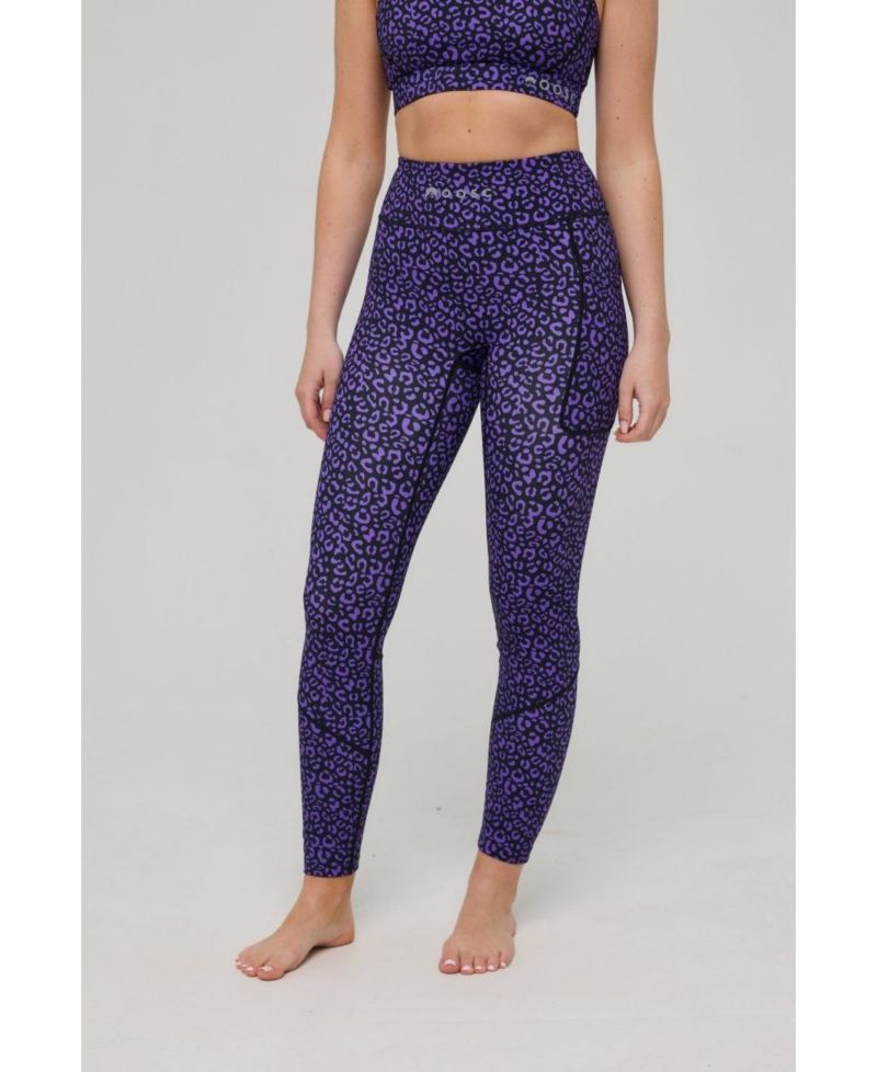Women's Infinite High Waisted Leggings - Purple Leopard