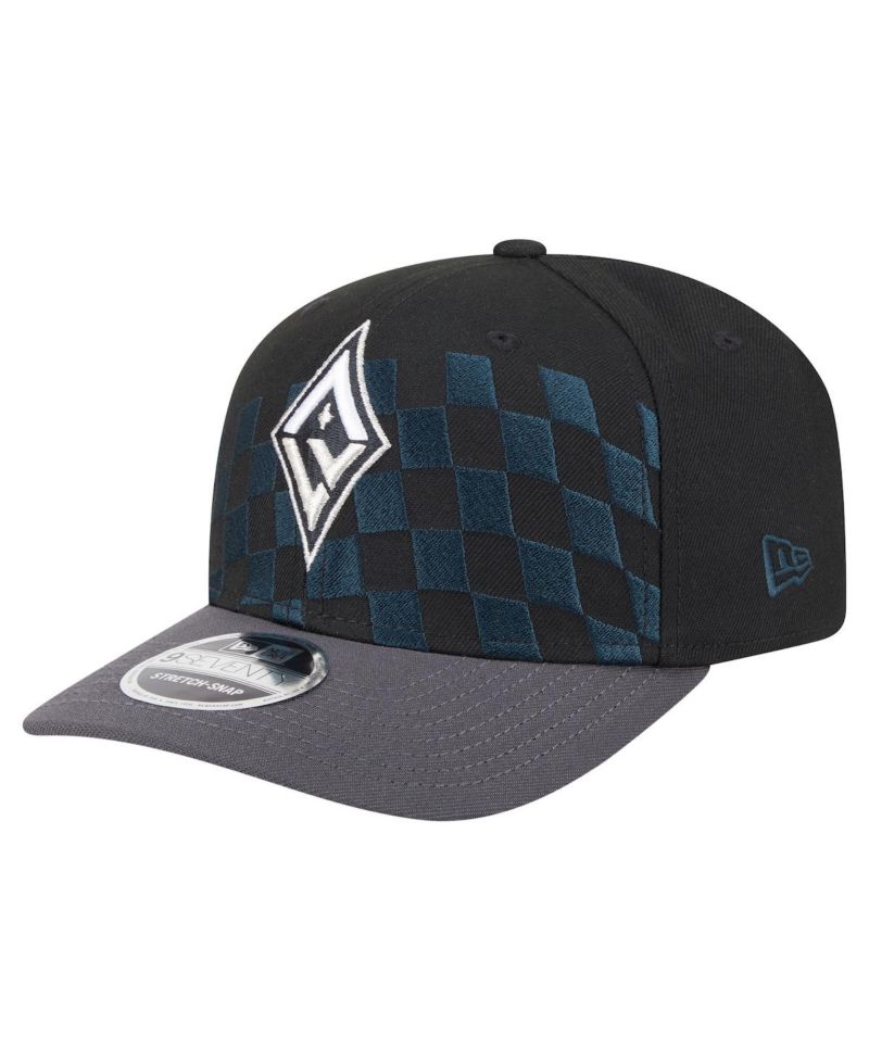 Men's and Women's Black Las Vegas Aces 9SEVENTY Checkerboard Print Adjustable Hat