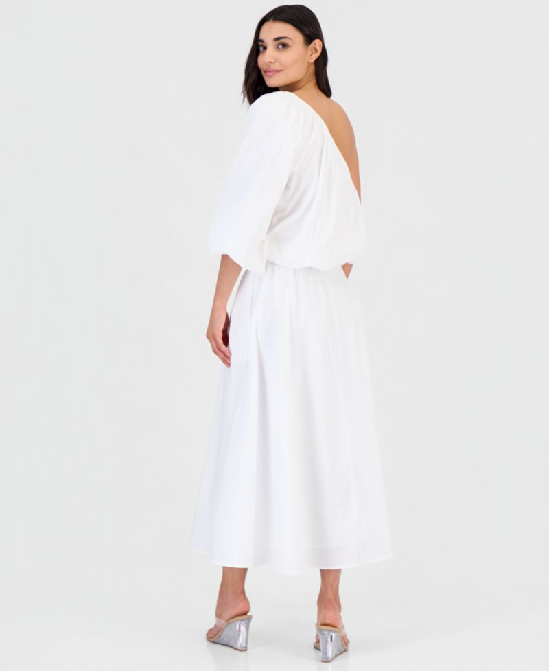 Petite Solid Pleated Drawstring Midi Skirt
