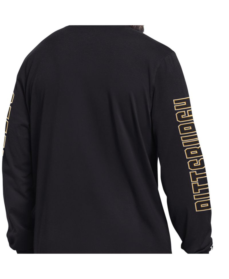 Men's Black Pittsburgh Steelers Clutch Hit II Long-Sleeve T-Shirt