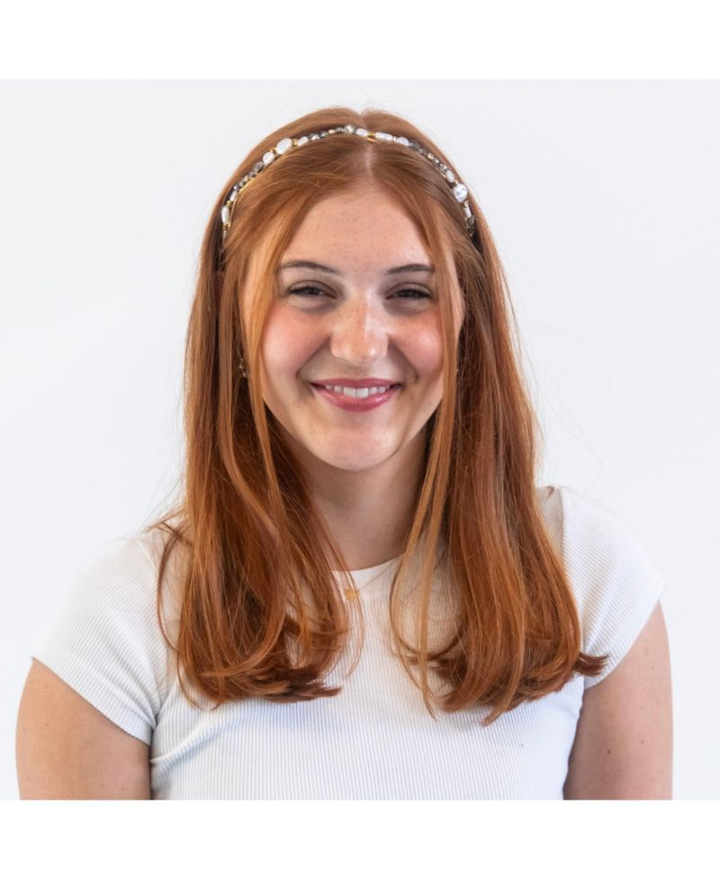 Wavy Oyster Pearl Headband - Grey