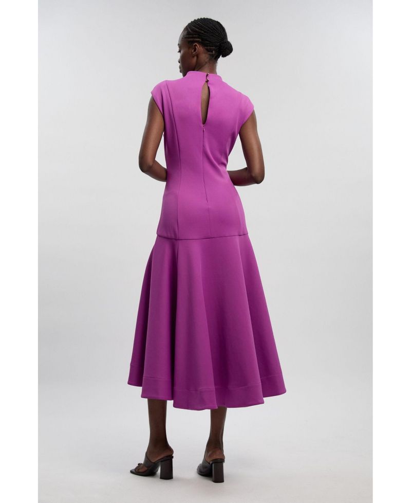 Women's Ruffle Hem Sleeveless Midi Dress