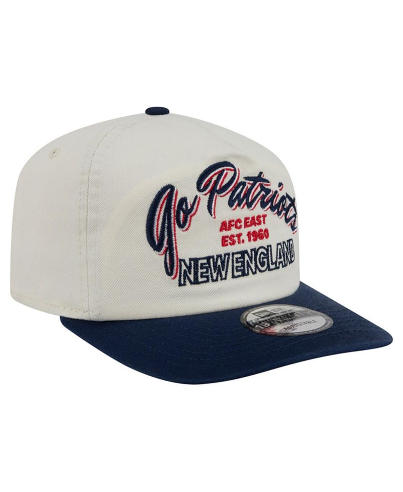Men's Cream New England Patriots Script 19TWENTY Adjustable Hat