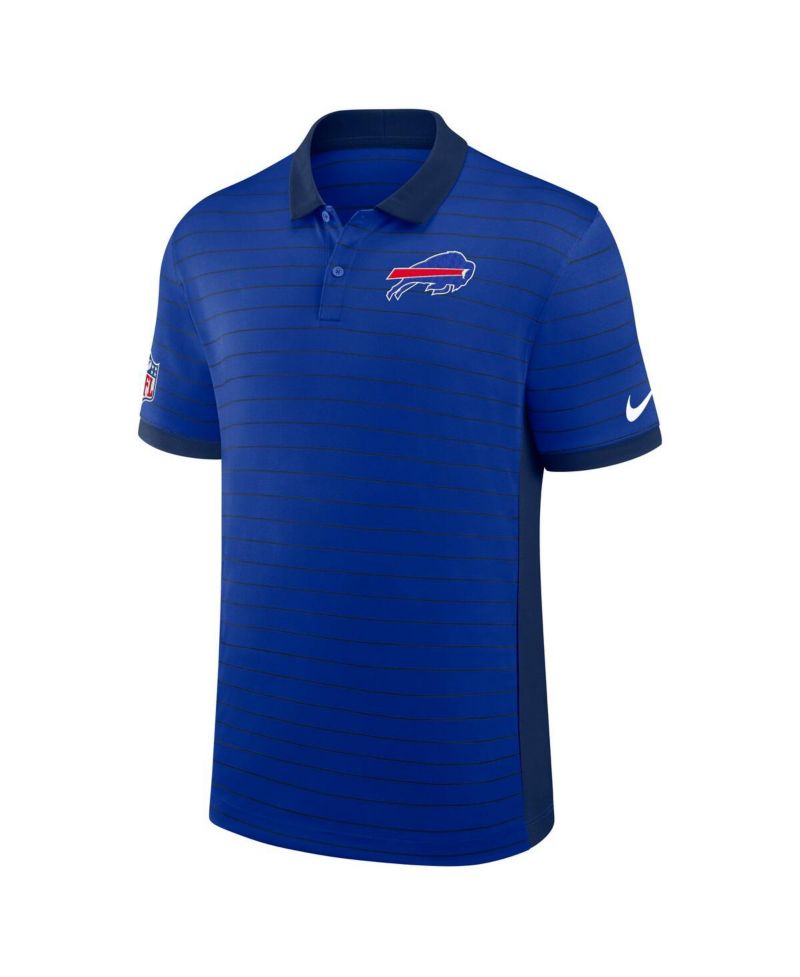 Men's Royal Buffalo Bills Sideline Victory Stripe Performance Polo Shirt