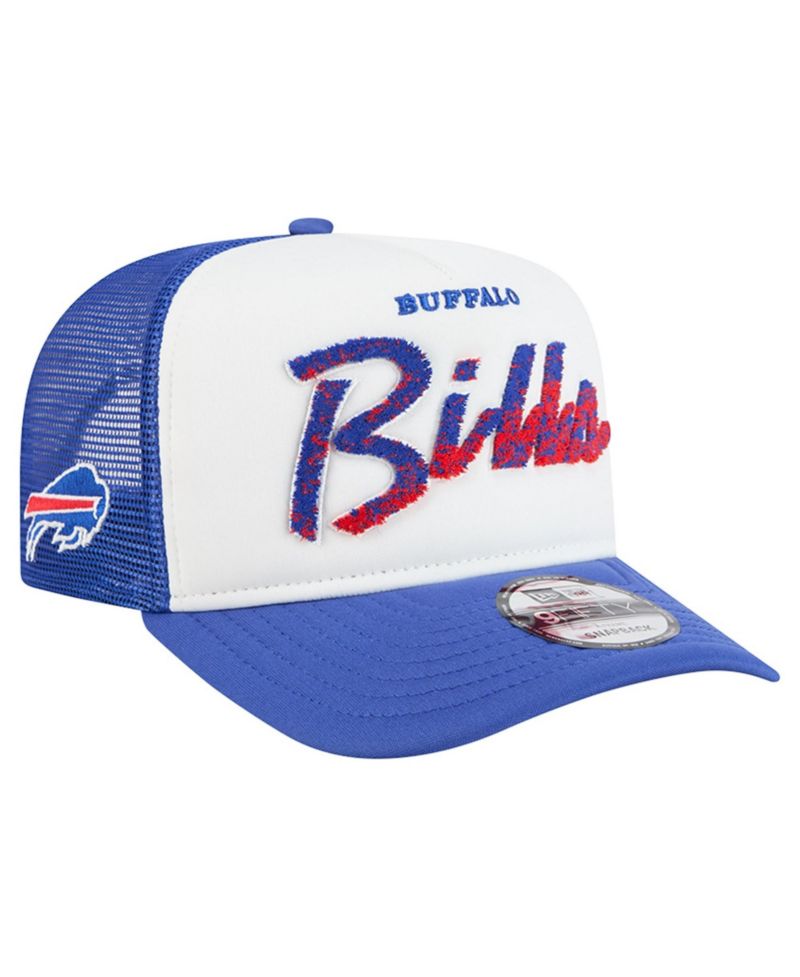 Men's White/Royal Buffalo Bills Foam A-Frame 9FIFTY Snapback Trucker Hat