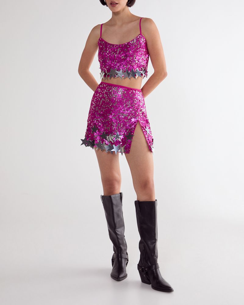Women's Limited Embellished Star Trim Mini Skirt