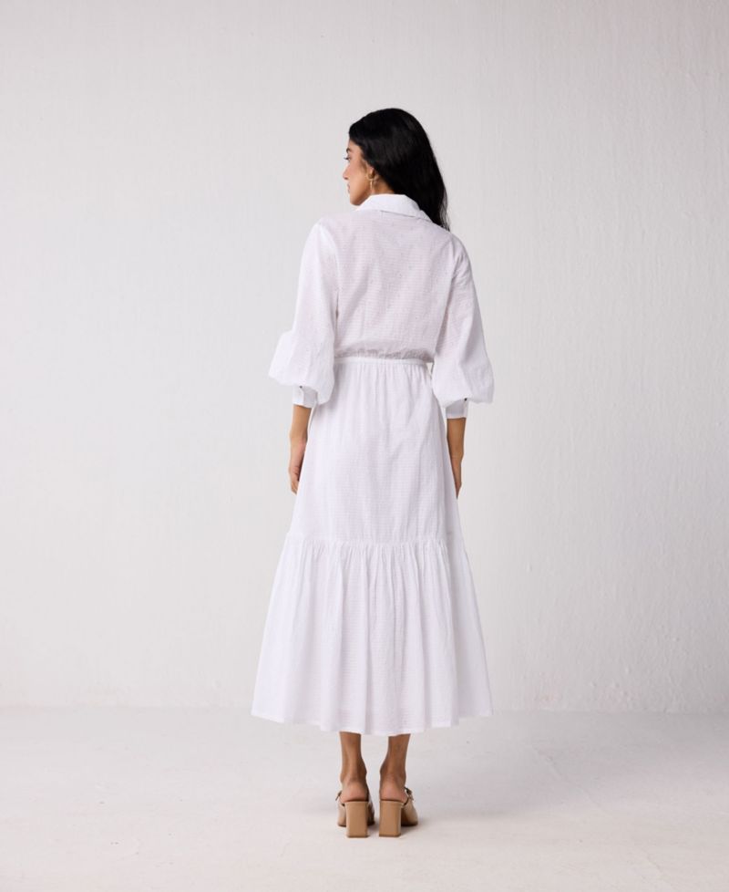 Women's Embroidered Flowy Tiered Maxi Dress