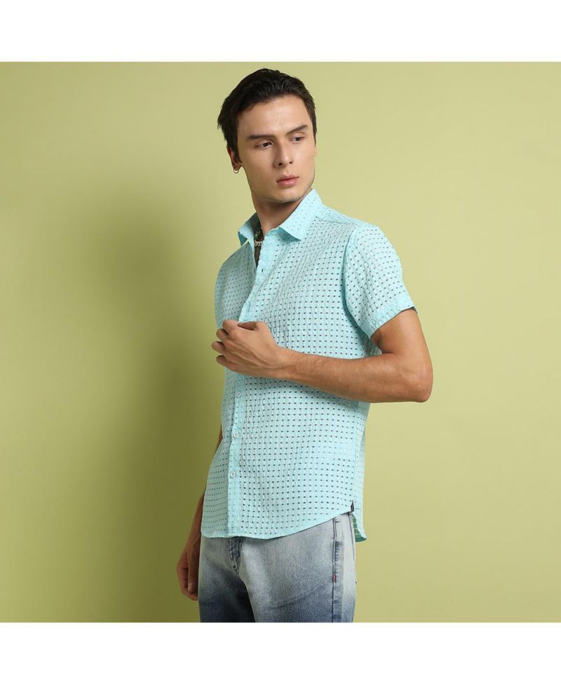 Men's See-Through Square Shirt