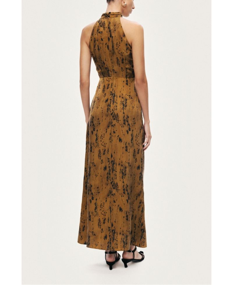 Women's Printed Halter-Neck Maxi Dress