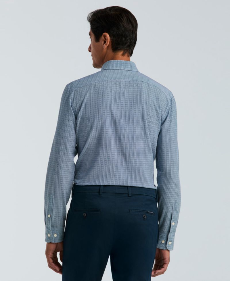 Men's Slim-Fit Mini Geometric Print Shirt