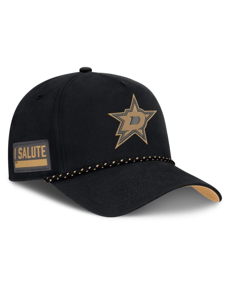 Men's Black Dallas Stars Military Appreciation Authentic Pro A-Frame Adjustable Hat