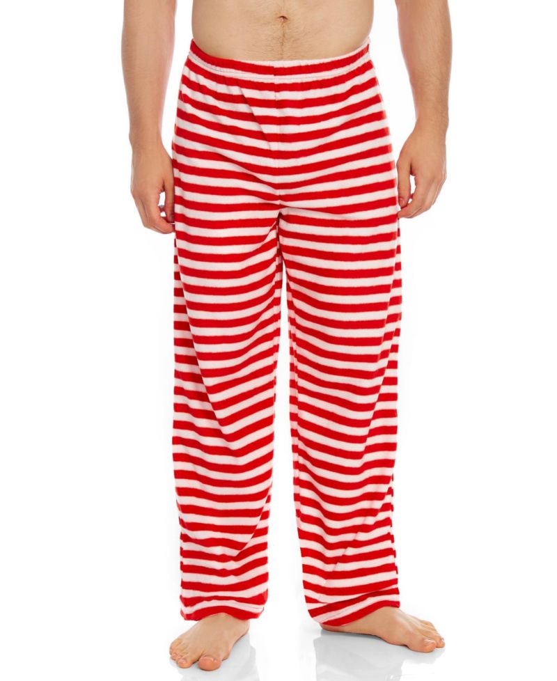 Mens Striped Micro Fleece Pants