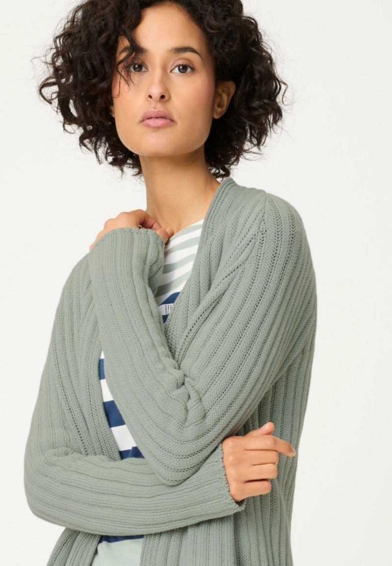 Women's Rib Knit Open Front Cardigan