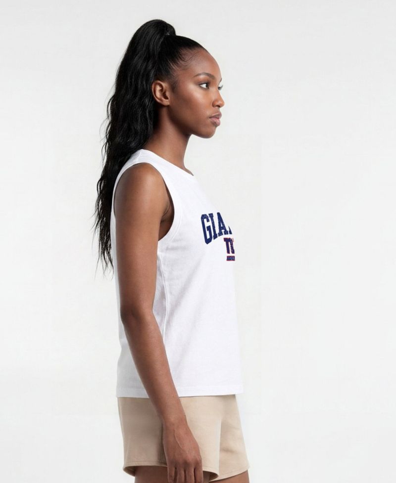 Women's New York Giants Crewneck Distressed Muscle Tank Top