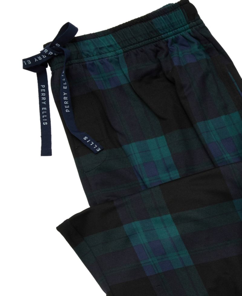 Men's Crewneck Short-Sleeve T-Shirt and Plaid Pants, 2-Piece Set