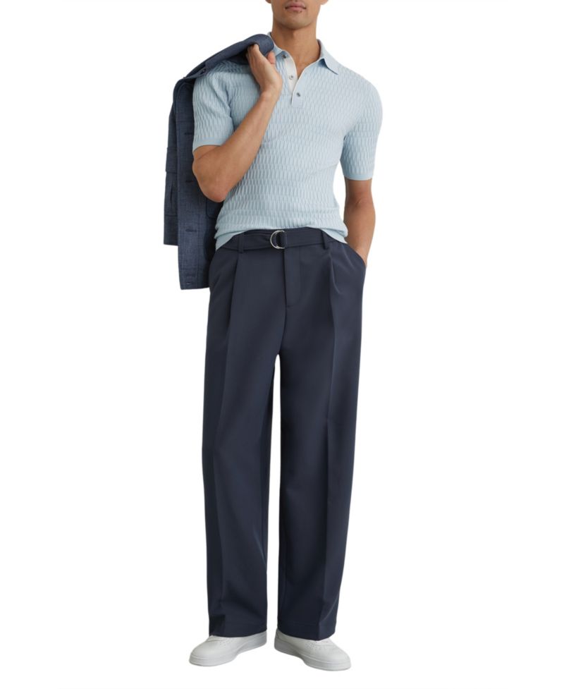 Men's Era Half Button Textured Polo Shirt
