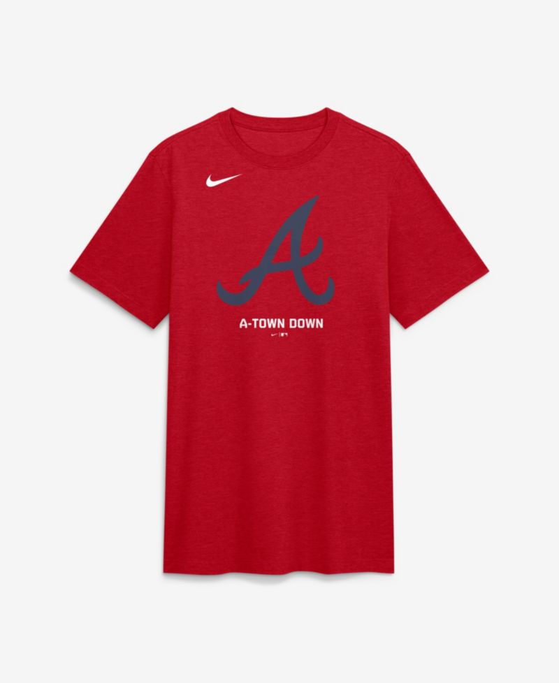 Men's Red Atlanta Braves Tri-Blend Logo T-Shirt