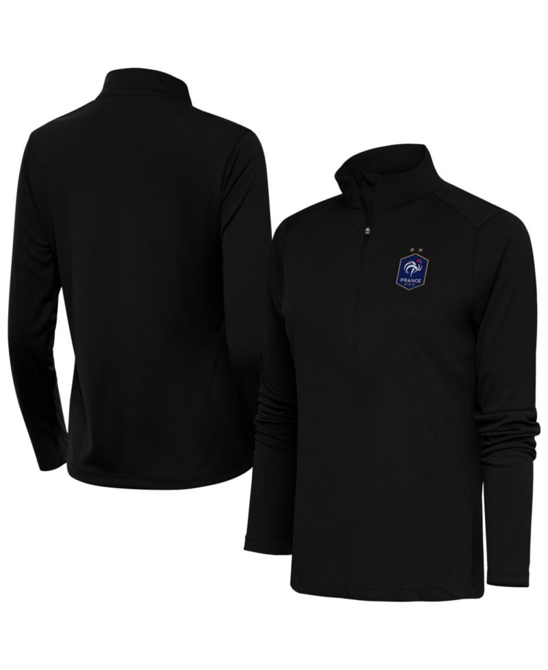 Women's Black France National Team Statement Half-Zip Pullover Sweatshirt