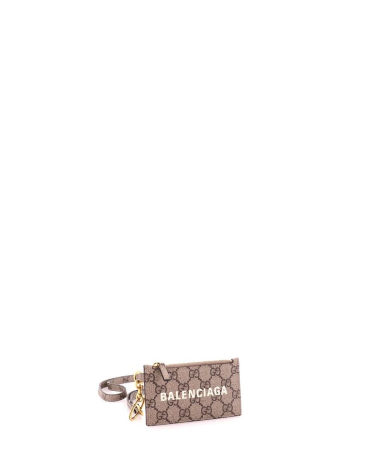 x Balenciaga The Hacker Project Zip Card Case with Strap GG Coated Canvas