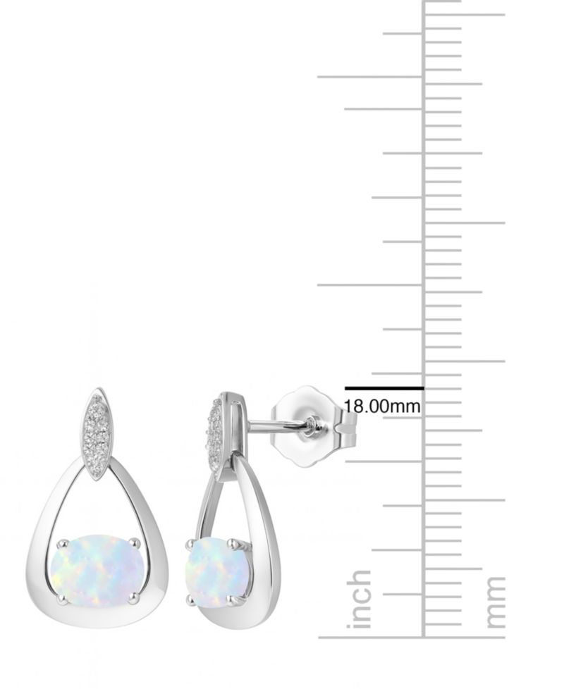 2-Pc. Lab-grown Ruby (3.5 ct. t.w.) and Lab-Grown White Sapphire (0.03 ct. t.w.) Earrings And Pendant Set in Sterling Silver (Also Available in Opal, Amethyst, Sapphire and Blue Topaz)