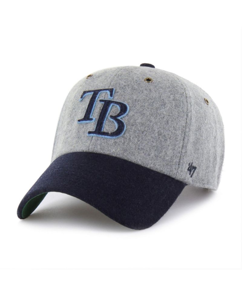Men's Gray/Navy Tampa Bay Rays Golden Age Wool Clean Up Adjustable Hat