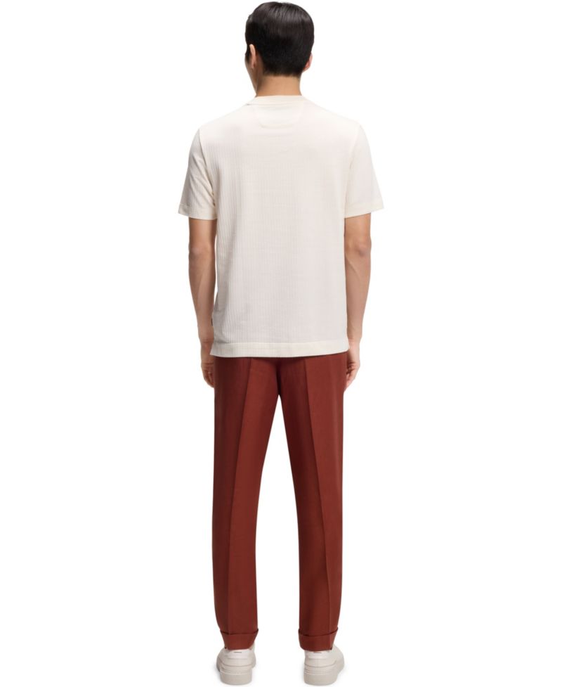 Men's Cotton-Silk Geometric Jacquard T-Shirt