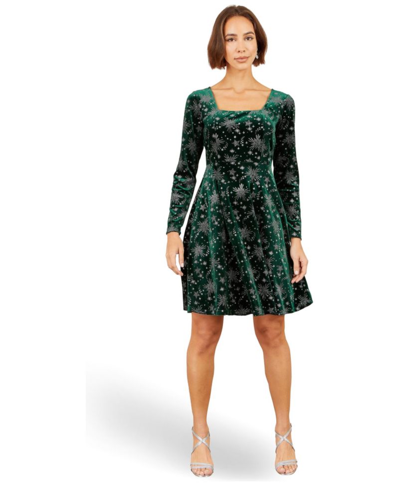 Women's Starburst Foil Skater Dress