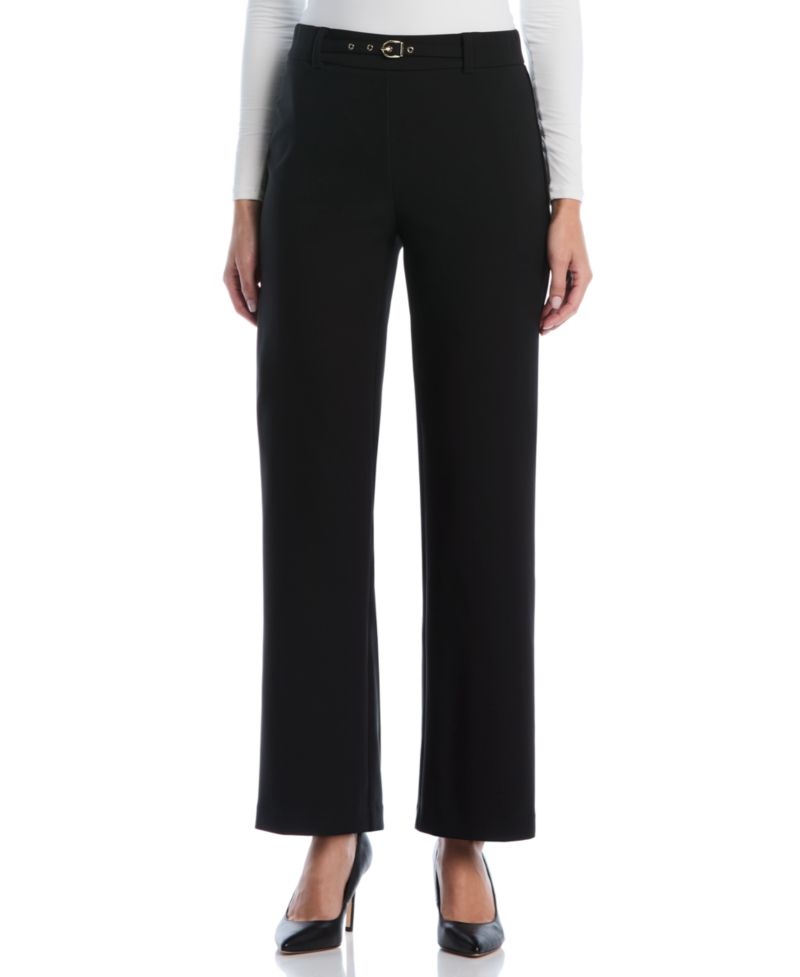Petite Novelty Pull-On Wide-Leg High-Rise Pants