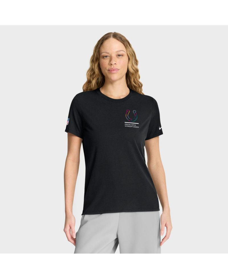 Women's Black Indianapolis Colts 2025 NFL Crucial Catch Tri-Blend Dri-FIT T-Shirt