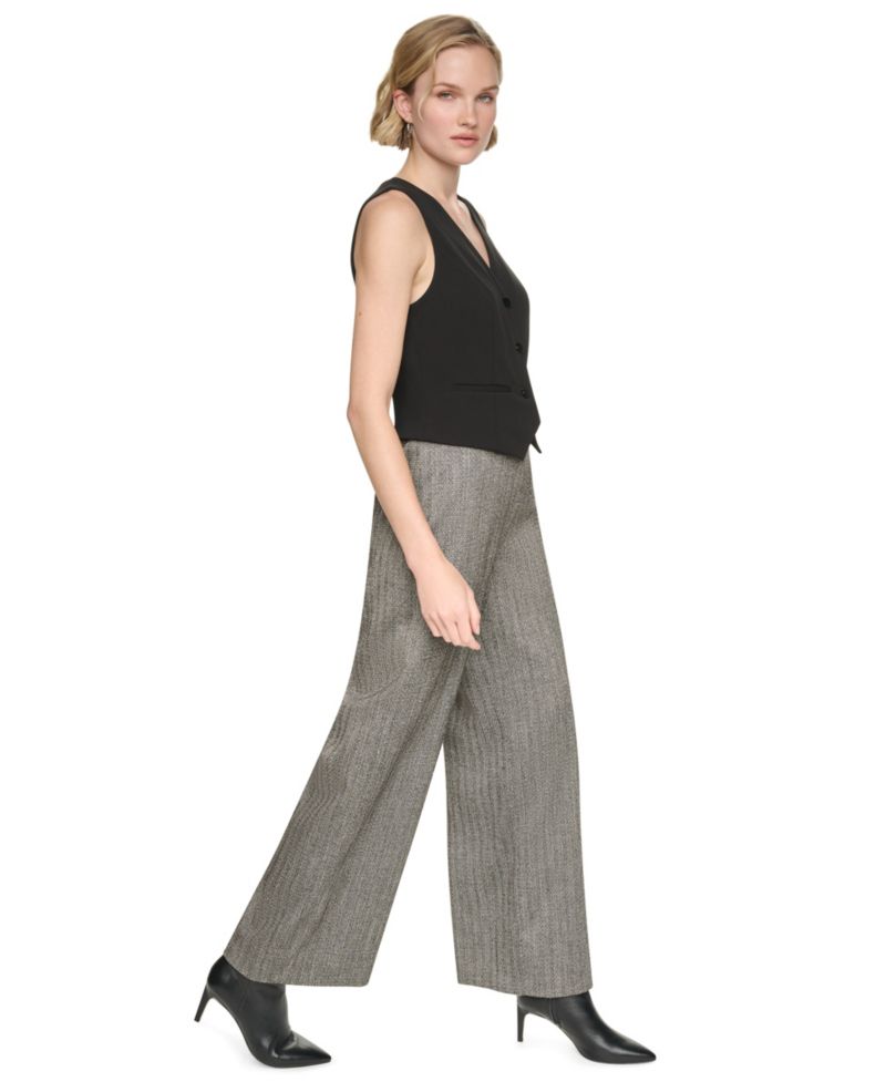 Women's Sleeveless Wide-Leg Vest Jumpsuit