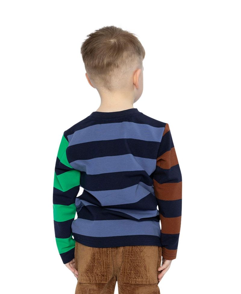 Little and Big Boy Large Striped Long Sleeve T-Shirt