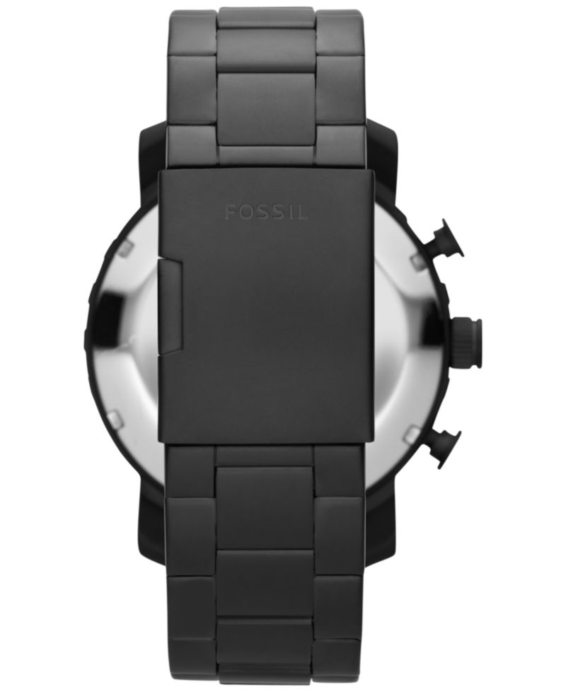 Men's Chronograph Nate Black-Tone Stainless Steel Bracelet Watch 50mm