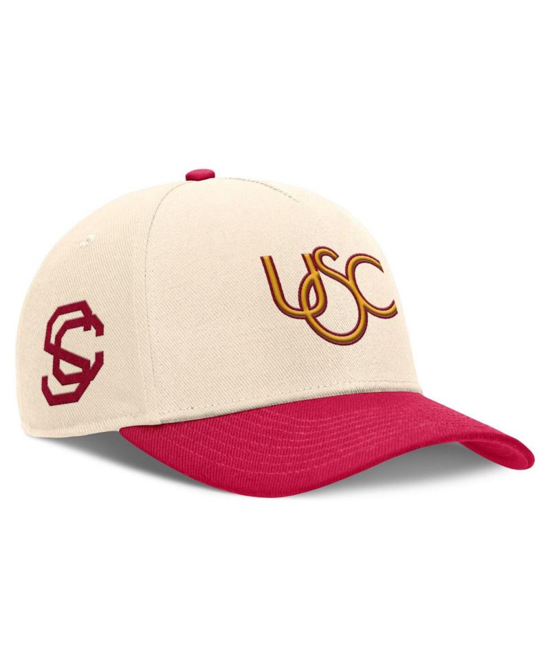 Men's Natural/Cardinal USC Trojans Academic Rise Dri-FIT Adjustable Hat