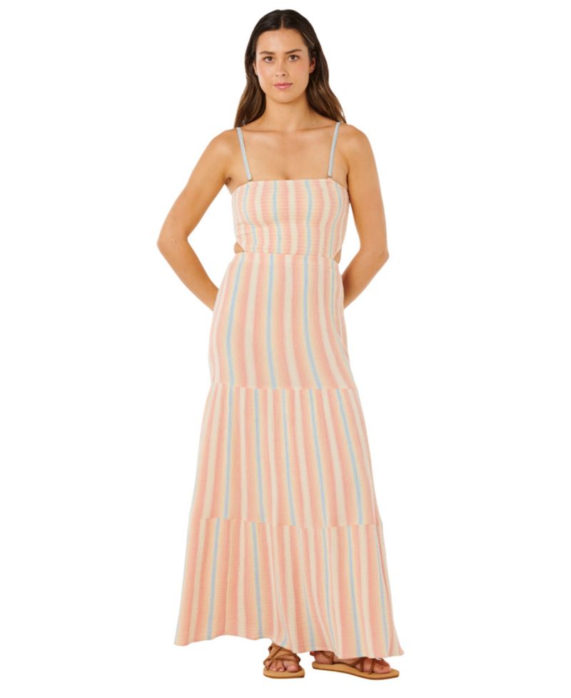 Women's Premium Surf Stripe Straight Neck Maxi Dress