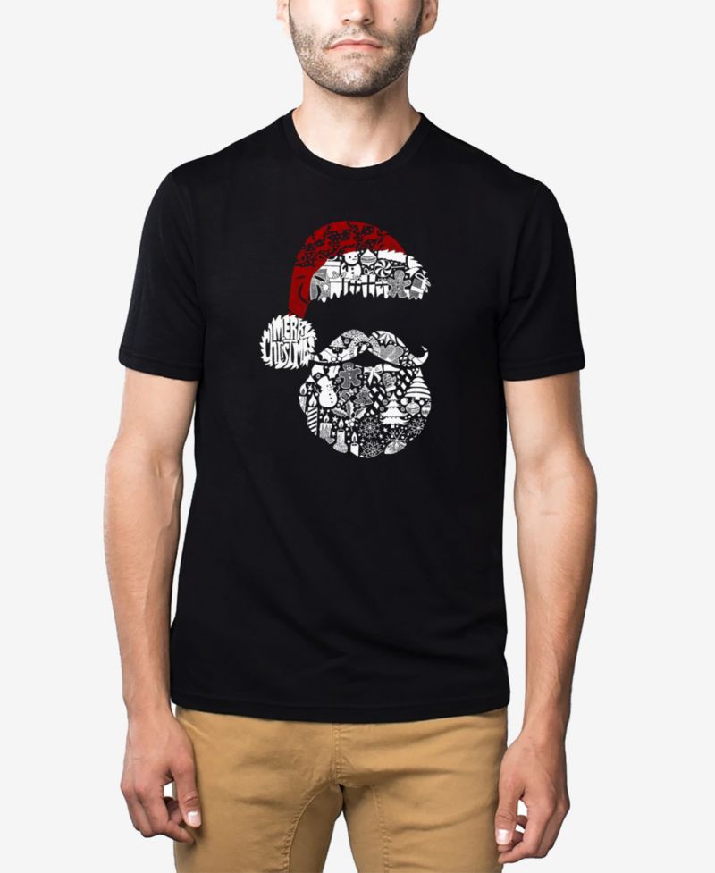 Men's Cotton/Poly Blend Word Art T-Shirt - Santa Claus