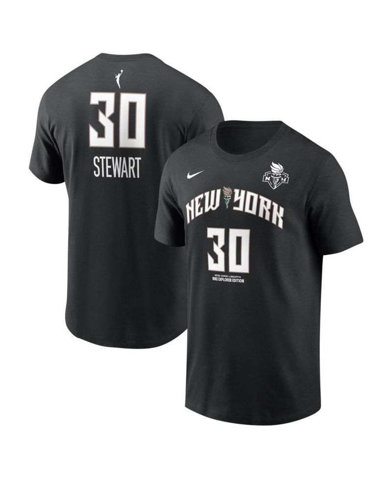 Men's and Women's Breanna Stewart Black New York Liberty Explorer Edition Name & Number T-Shirt