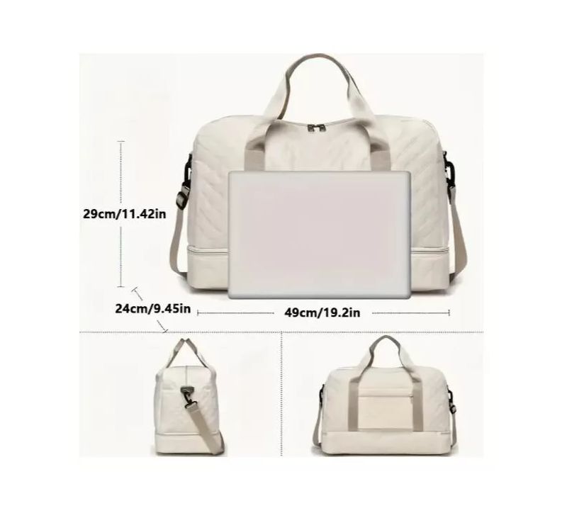 Three-dimensional Diamond Patterned Small Square Tote, Crossbody bag with Dry Wet Separation & Double-sided Pockets