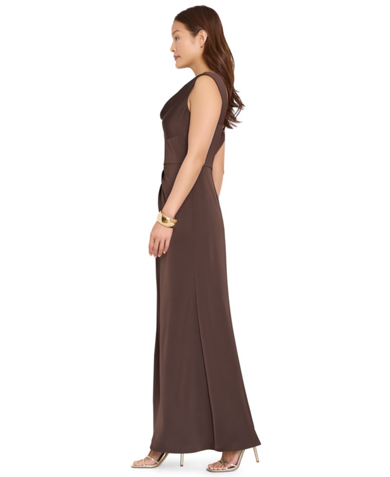 Women's Sleeveless Cowl Neck Satin Gown