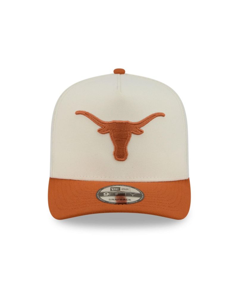 Men's and Women's White/Texas Orange Texas Longhorns A-Frame 9FIFTY Snapback Hat