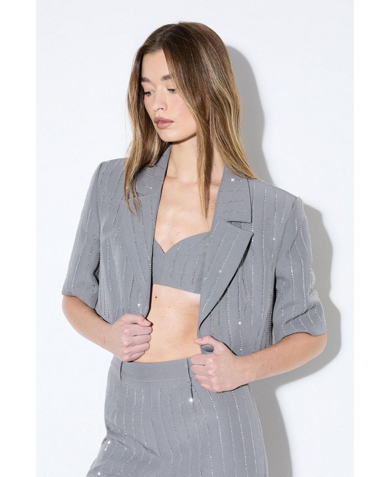 Women's Premium Embellished Cropped Blazer