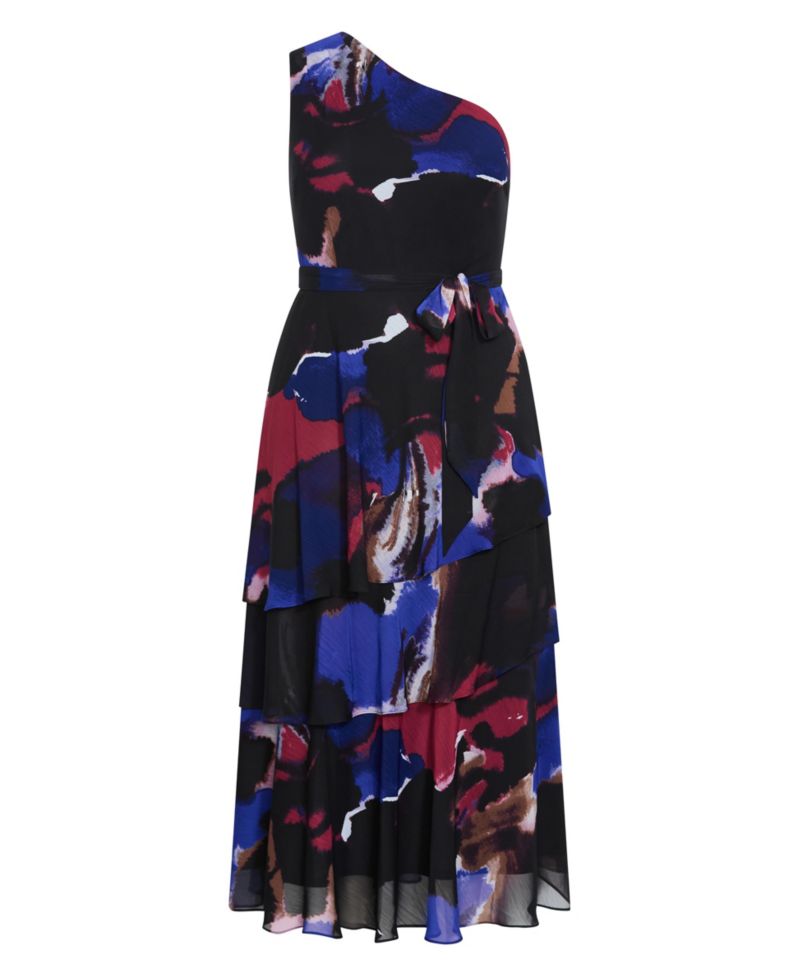 Women's Plus Size Rendezvous One Shoulder Maxi Dress