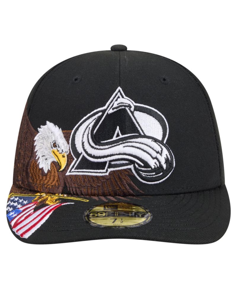 Men's Black Colorado Avalanche Freedom Pre-Curved 59FIFTY Fitted Hat