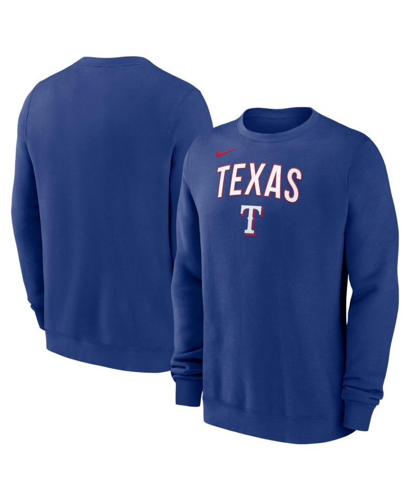 Men's Royal Texas Rangers Pullover Sweatshirt