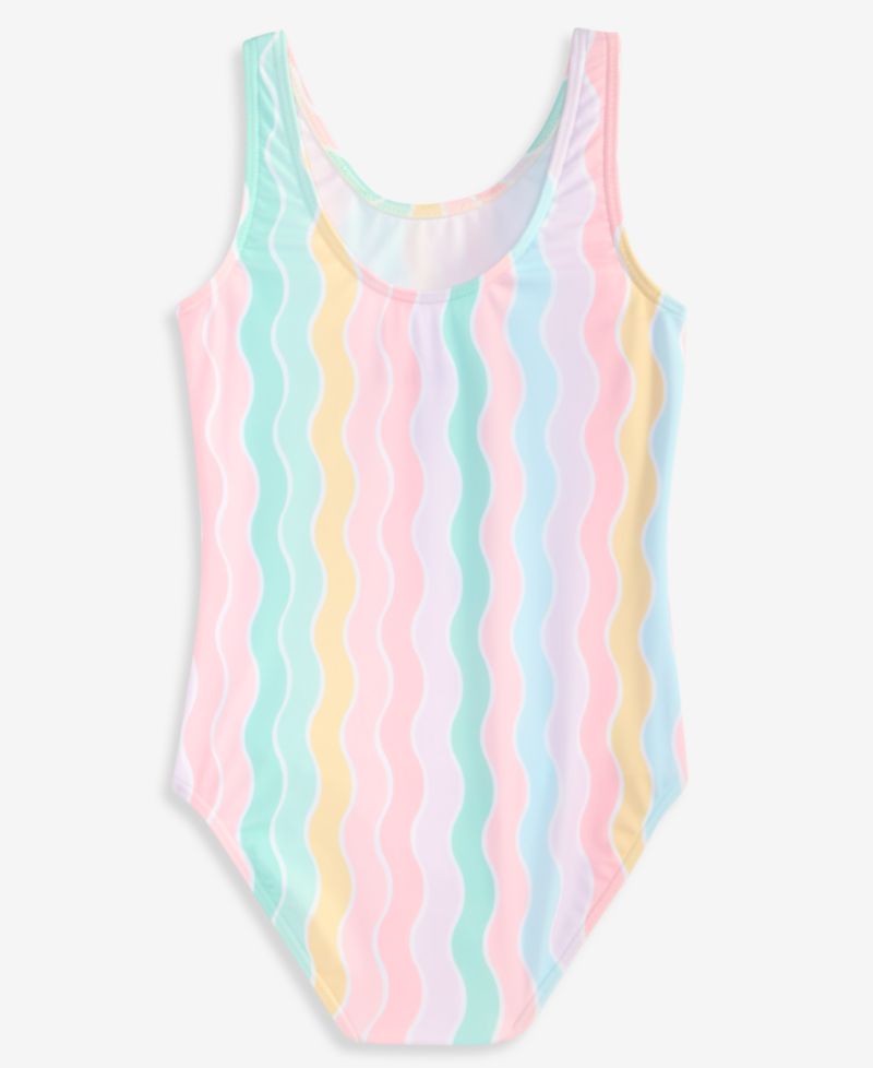 Stitch Girls' 4-6X Striped One-Piece Swimsuit