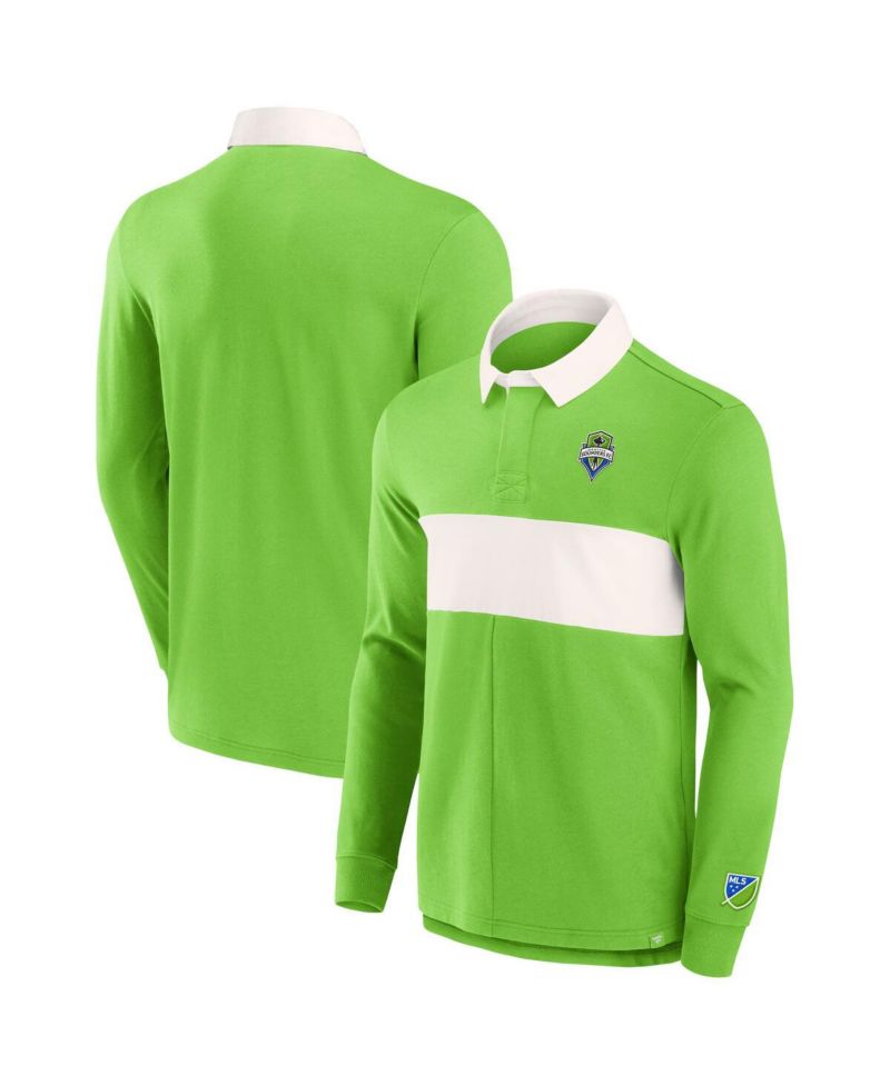 Men's Green Seattle Sounders FC Penalty Kick Long Sleeve Polo