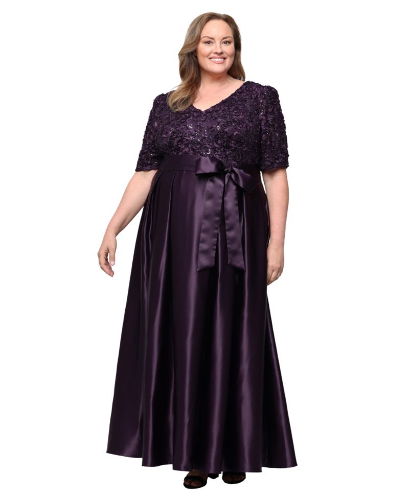 Plus Size Catherine Long V-Neck Empire Waist Dress