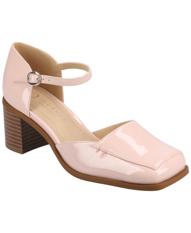 Women's Evangeline Block Heel Square Toe Pumps